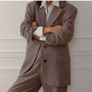 Everlane Brown Checkered Blazer